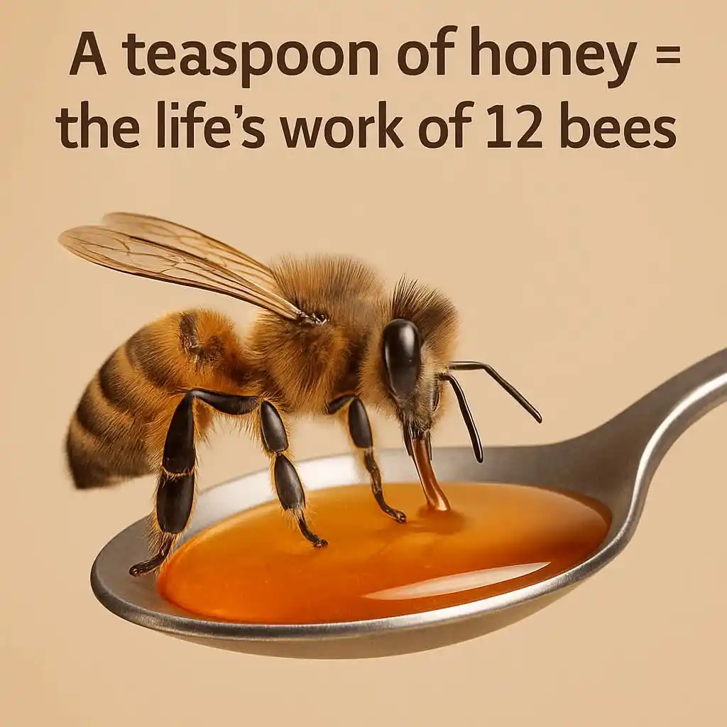 Image from The Voice Online News: 🐝 A teaspoon of honey = the life’s work of 12 bees 🍯 It may seem sma...