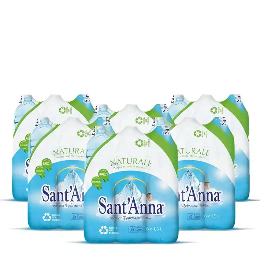 Image from Supermercato Sottocasa: 👀 Acqua Sant'Anna Naturale 1,5L | Pack 36 Bottiglie | Acqua Minerale ...
