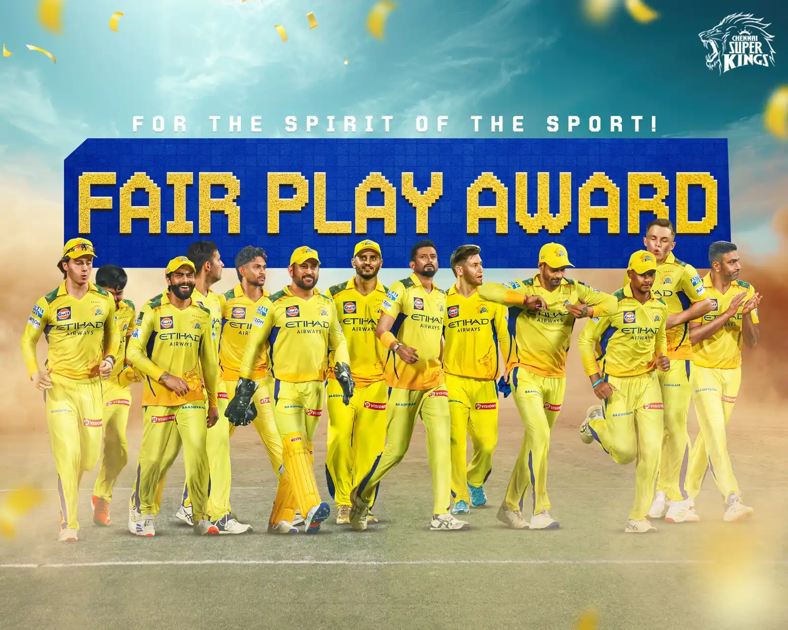 Image from Chennai Super Kings: All is Fair in Yellove! 💛🦁 For the 7th time! 🙌 <a class="text-blu...