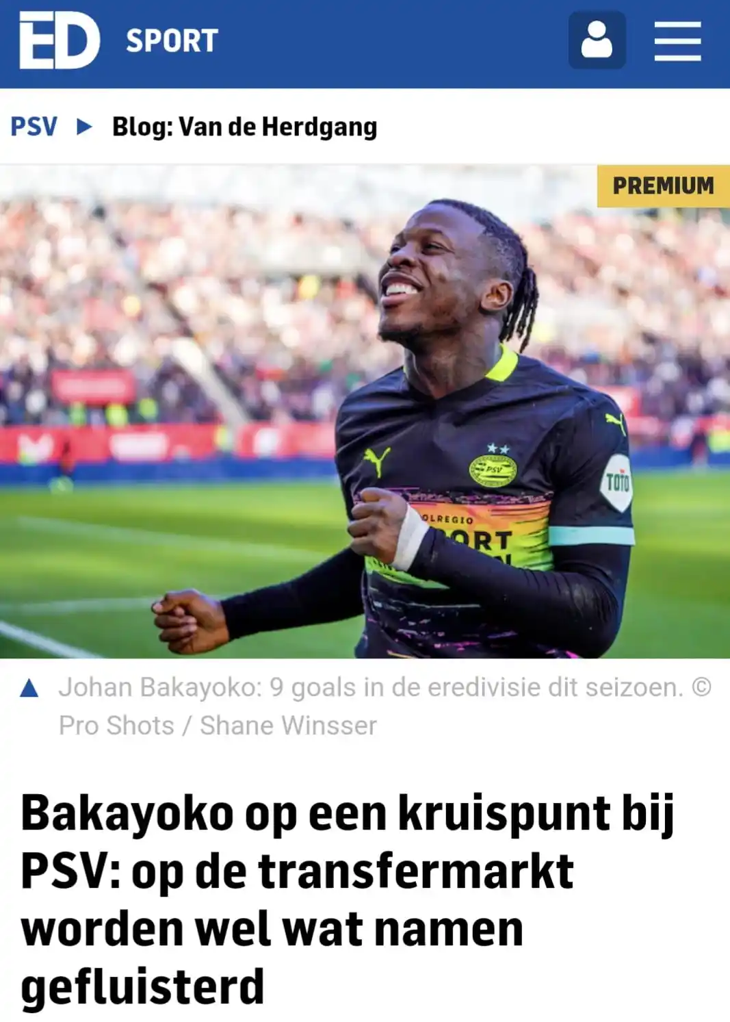 Image from Rik Elfrink - PSV - ED: Bakayoko op een kruispunt bij PSV. Zou een club als pakweg Leverkusen ...