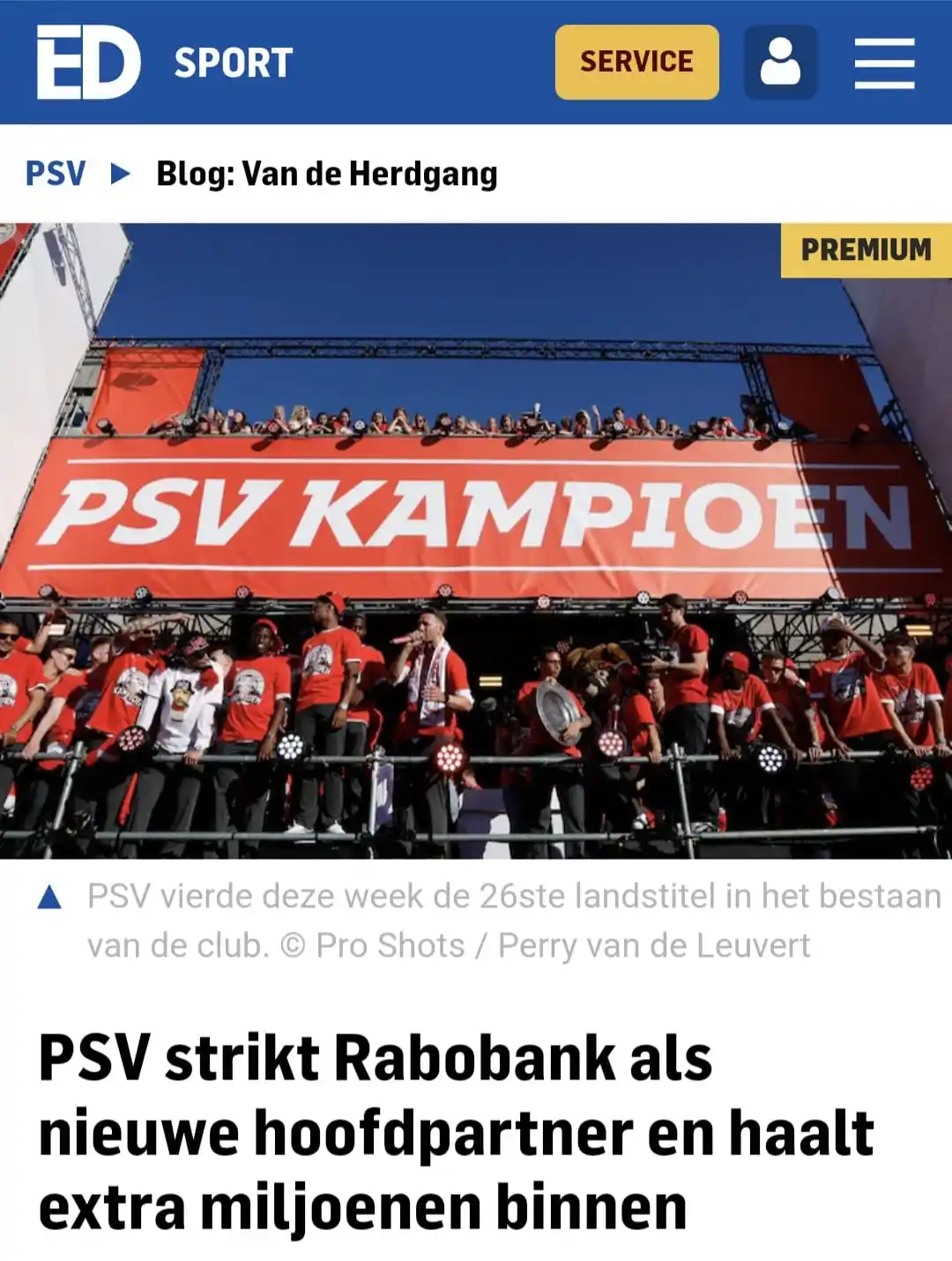 Image from Rik Elfrink - PSV - ED: Belangrijk nieuws voor PSV aan het sponsorenfront. Rabobank stapt in a...
