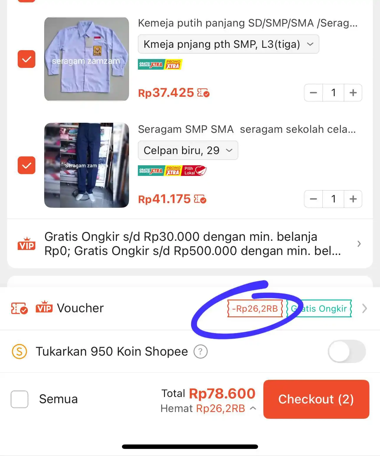 Image from INFO PROMO RACUN SHOPEE CUAN: Beli Seragam sekolah lumayan hemat pake diskon 25% nempel min 100RB (...