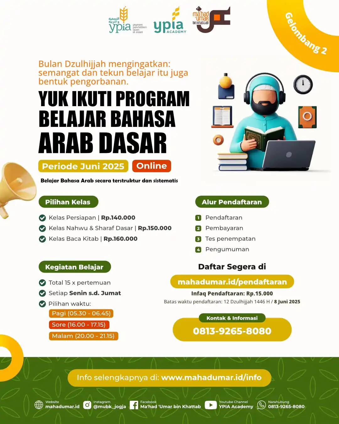 Image from YPIA Academy: 💡 "Bulan Dzulhijjah mengingatkan: semangat dan tekun belajar itu juga...
