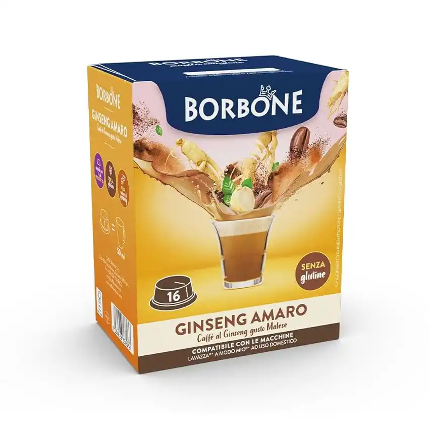 Image from Supermercato Sottocasa: 👀 Caffè Borbone Ginseng Amaro - Senza Zuccheri aggiunti - 16 Capsule ...