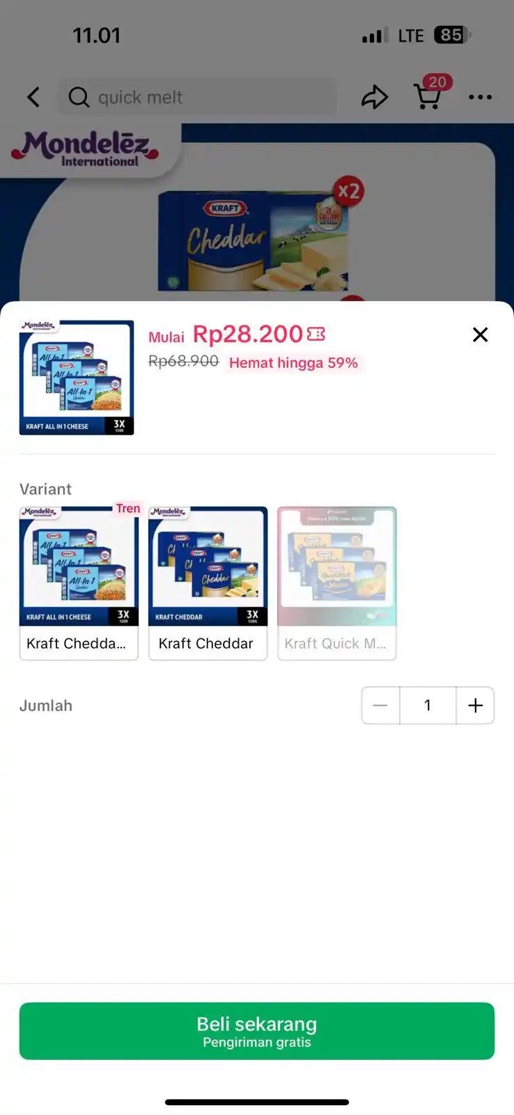 Image from INFO PROMO RACUN SHOPEE CUAN: Cepeettt Keju kraft 3pc cuma 28rb https://vt.tokopedia.com/t/ZSkHv2R74...