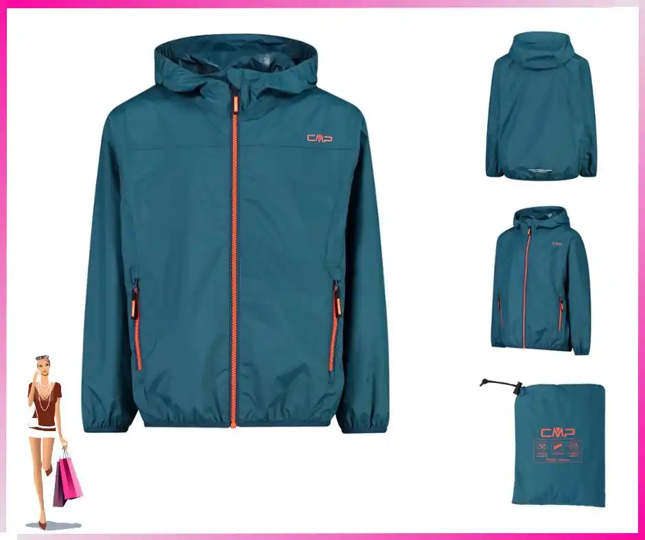 Image from Le Offerte di Joy: 🟢 *CMP - Giacca da pioggia da bambini con cappuccio fisso, Bluesteel*...