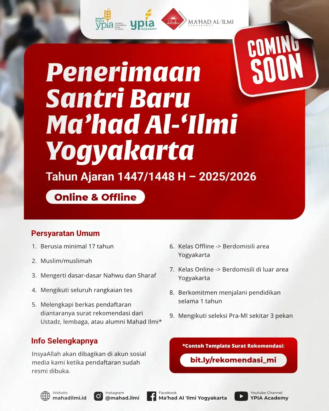Image from YPIA Academy: 📌 _*COMING SOON*_ `Yang dinanti-nanti insyaallah segera dibuka..` *...