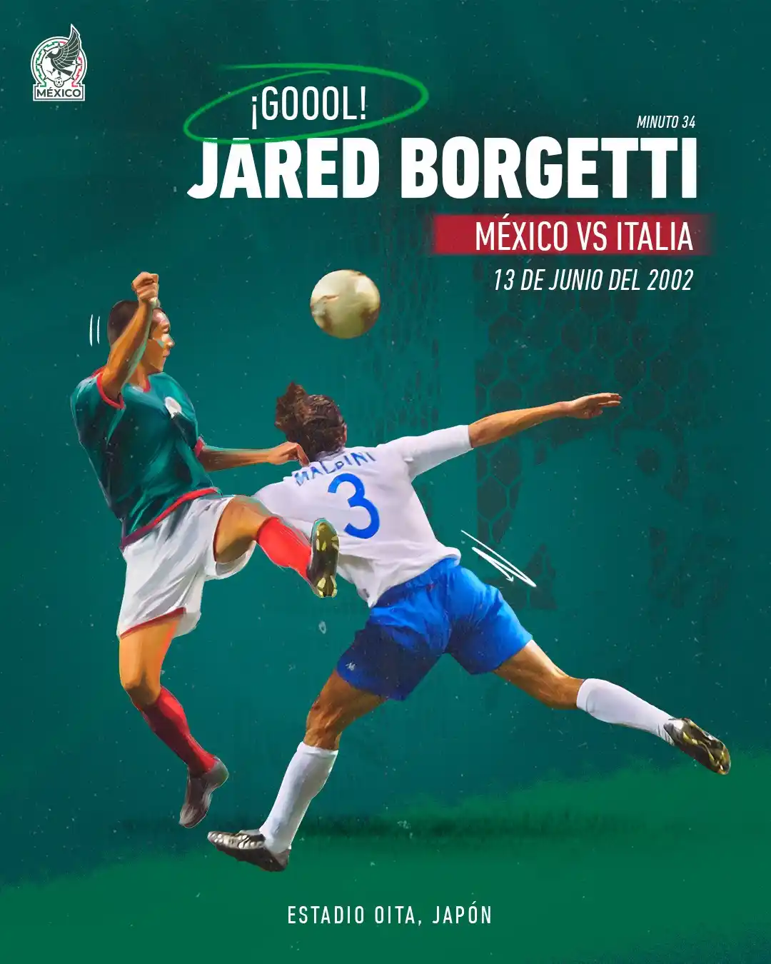 Image from Selección Nacional de México: ¡Cómo olvidar esta BELLEZA!🤩⚽ Un día como hoy, pero de hace 23 años,...