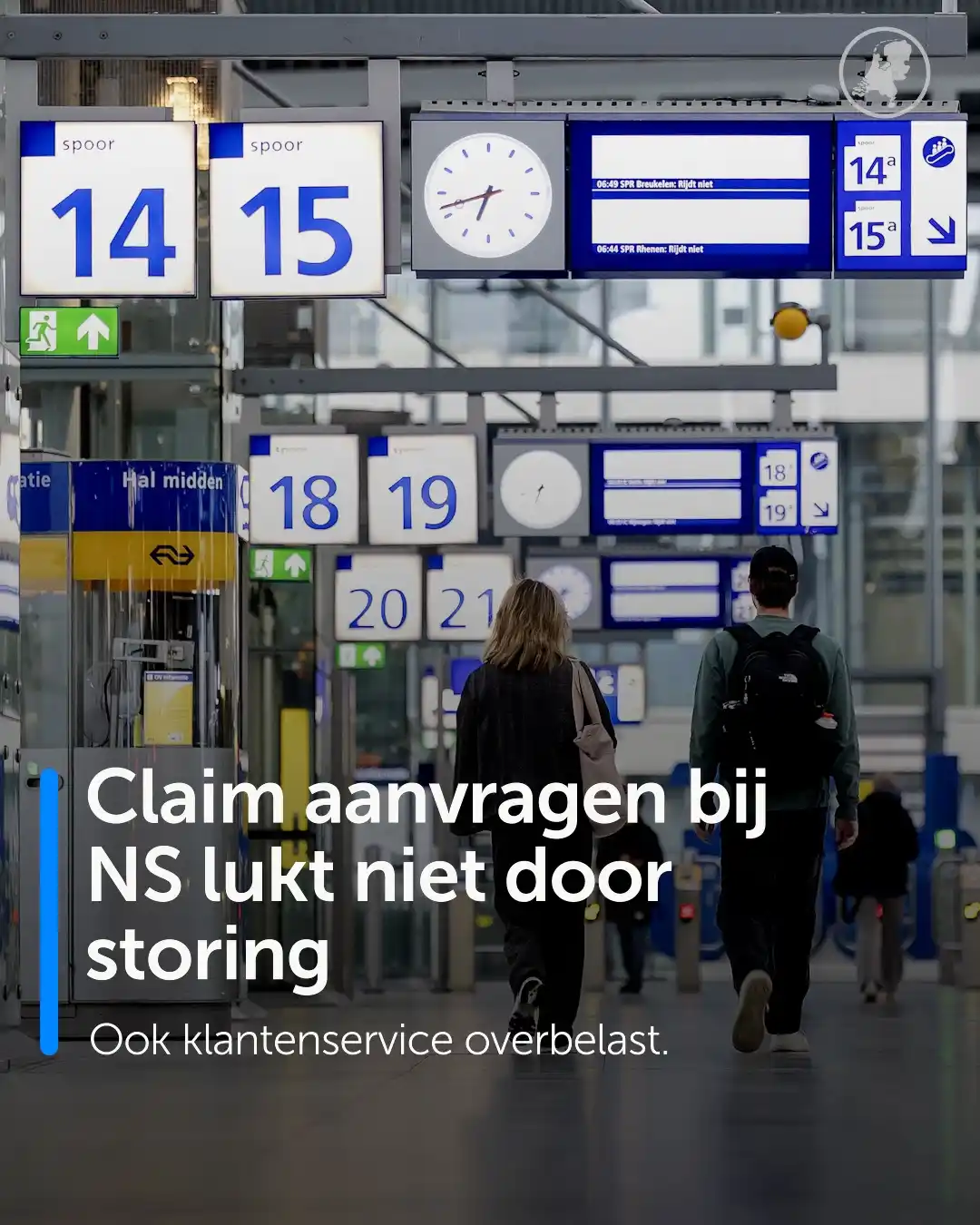 Image from Hart van Nederland: De NS kampt met een technische storing, waardoor reizigers momenteel g...