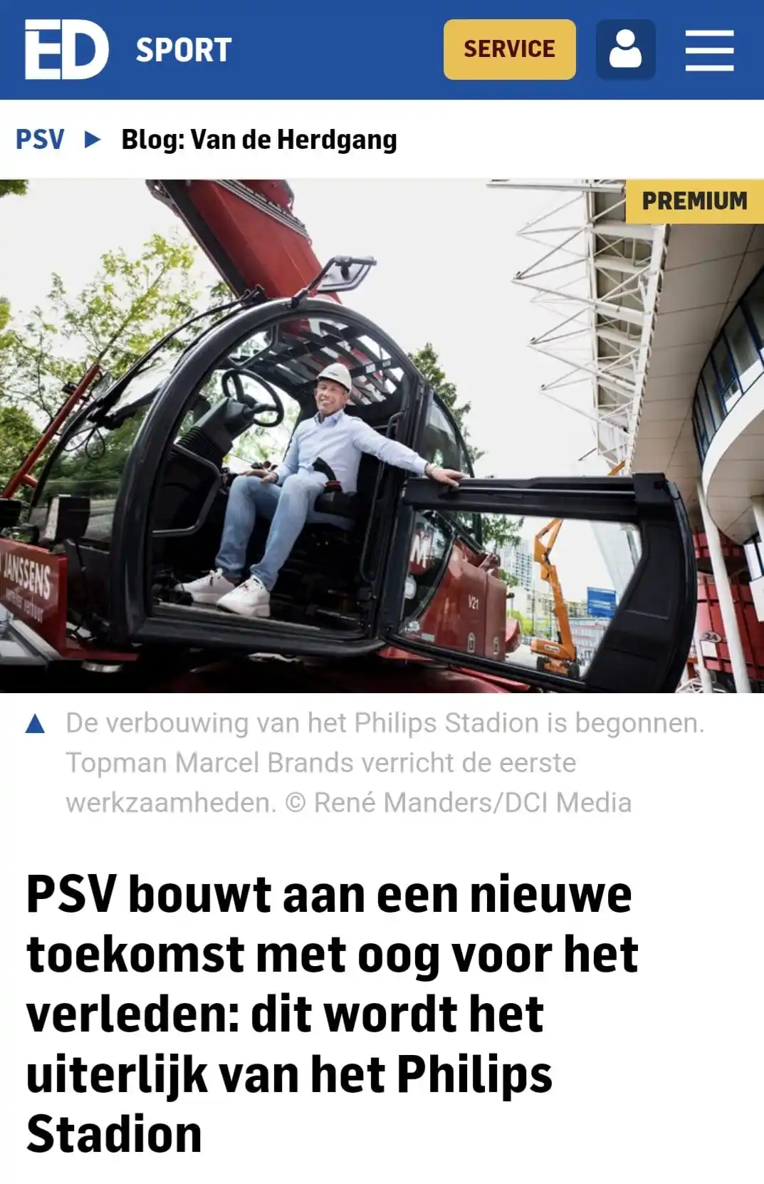 Image from Rik Elfrink - PSV - ED: De verbouwing van het Philips Stadion is nu in volle gang. Hoe het er ...