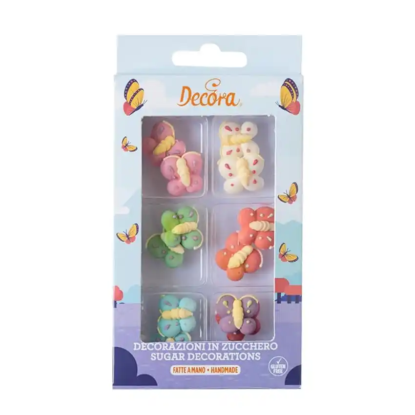 Image from Supermercato Sottocasa: 👀 Decora - Decorazioni di Zucchero Farfalline, Confezione da 12 Unità...