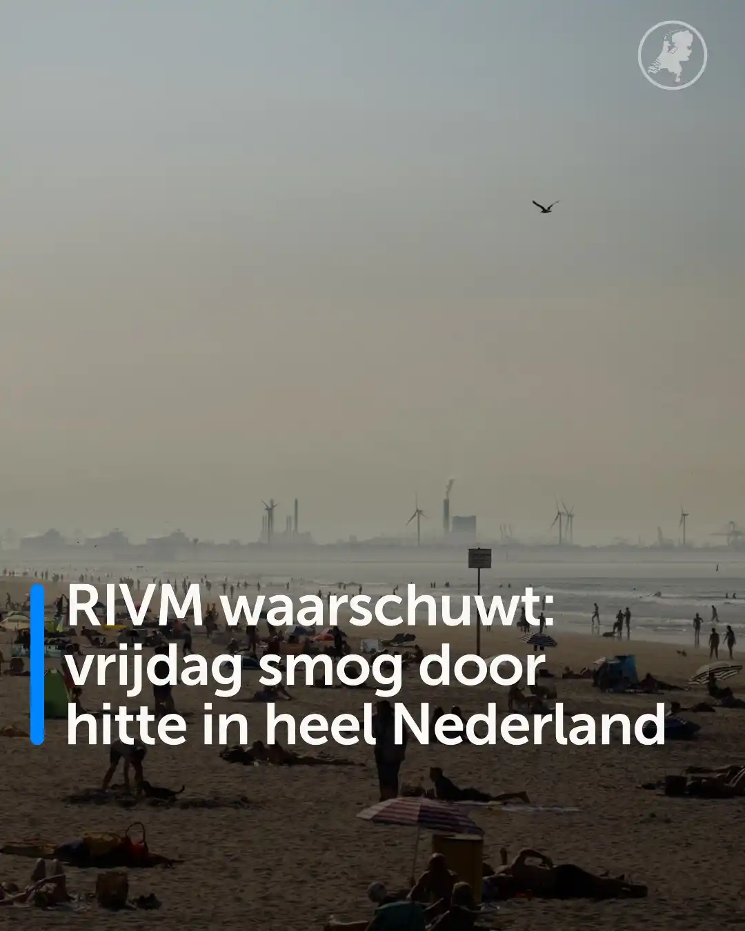 Image from Hart van Nederland: Door de warmte is de luchtkwaliteit in heel Nederland vrijdag slecht. ...