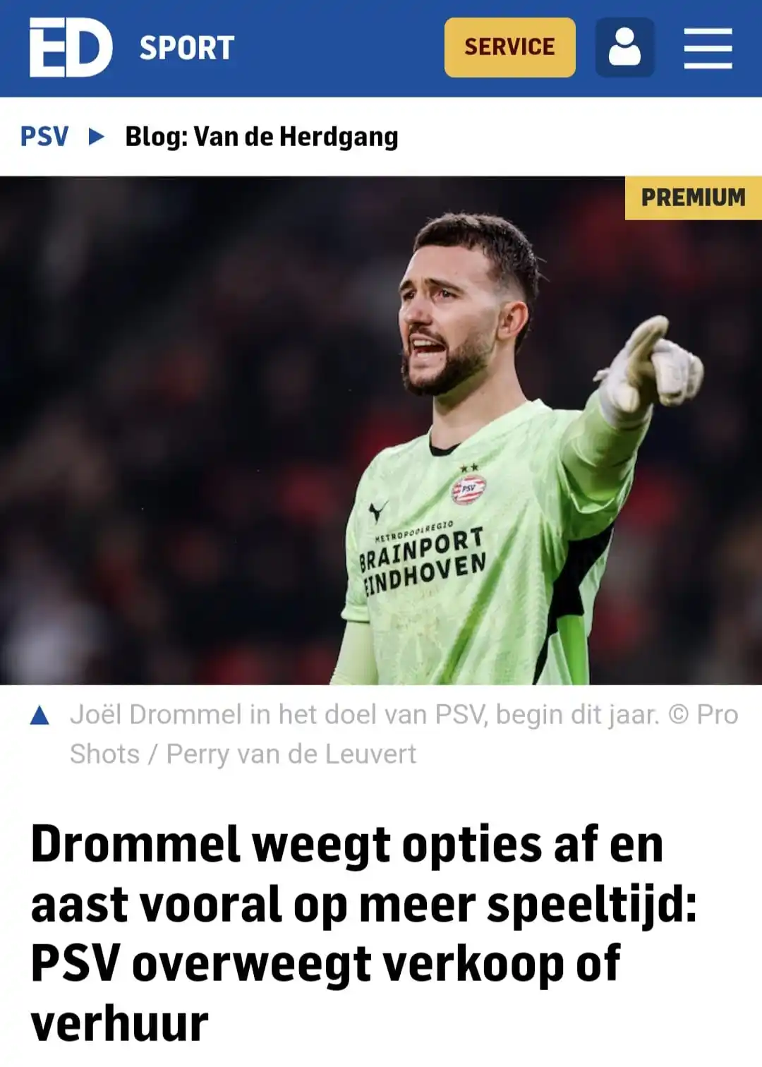 Image from Rik Elfrink - PSV - ED: Drommel aast op meer speeltijd en als Peretz op korte termijn rondkomt...