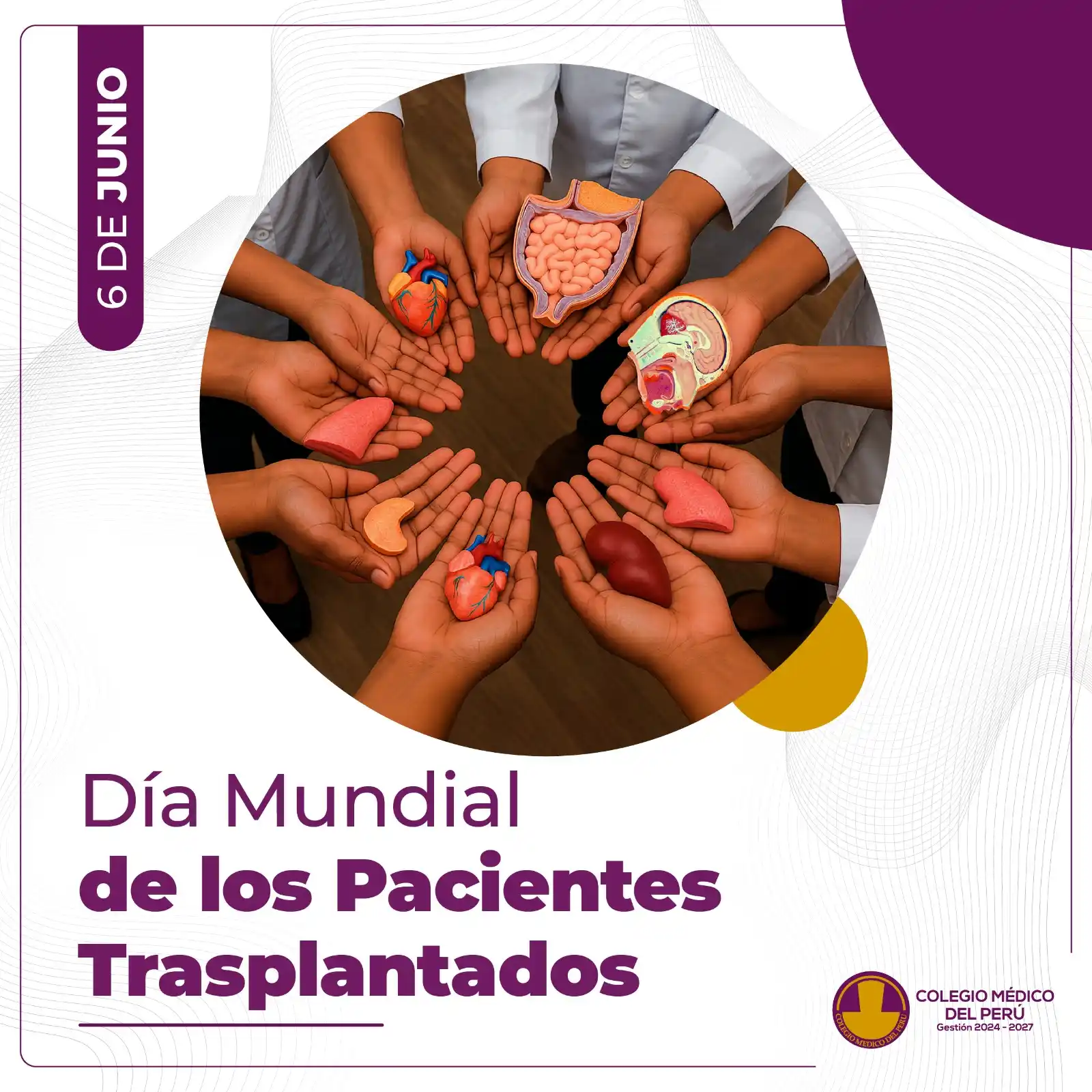 Image from Colegio Médico del Perú: El 6 de junio conmemoramos el Día Mundial de los Pacientes Trasplantad...