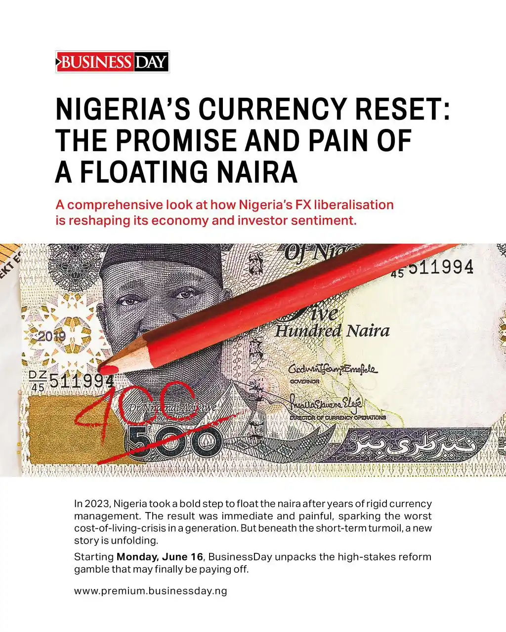 Image from BusinessDayNg: Floating the Naira shook the nation; It was a bold move and the price ...