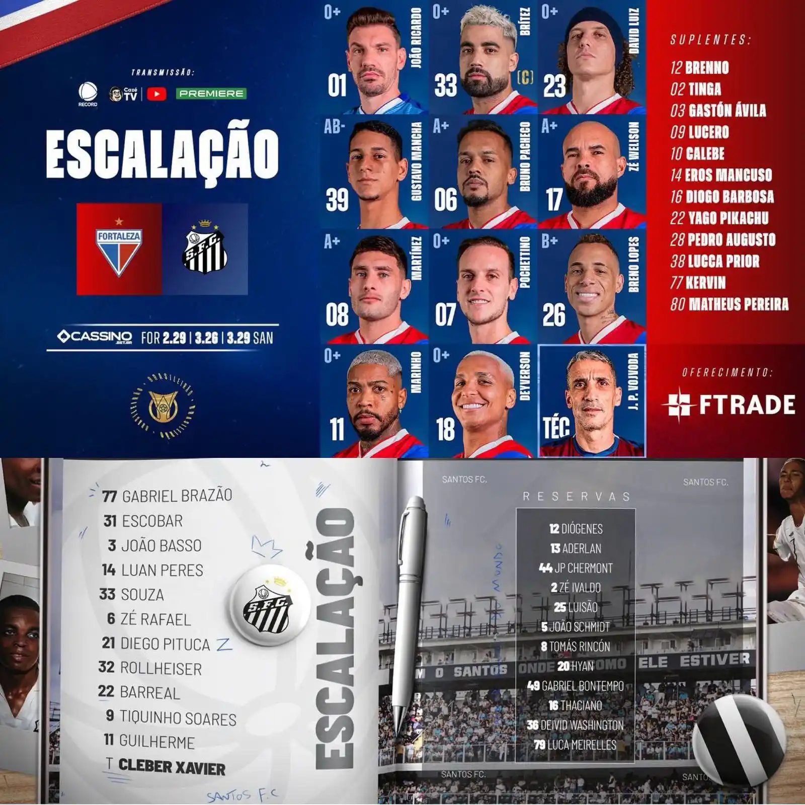 Image from Diário de torcedor: Fortaleza e Santos escalados. Bola rola às 19h30, no Castelão....