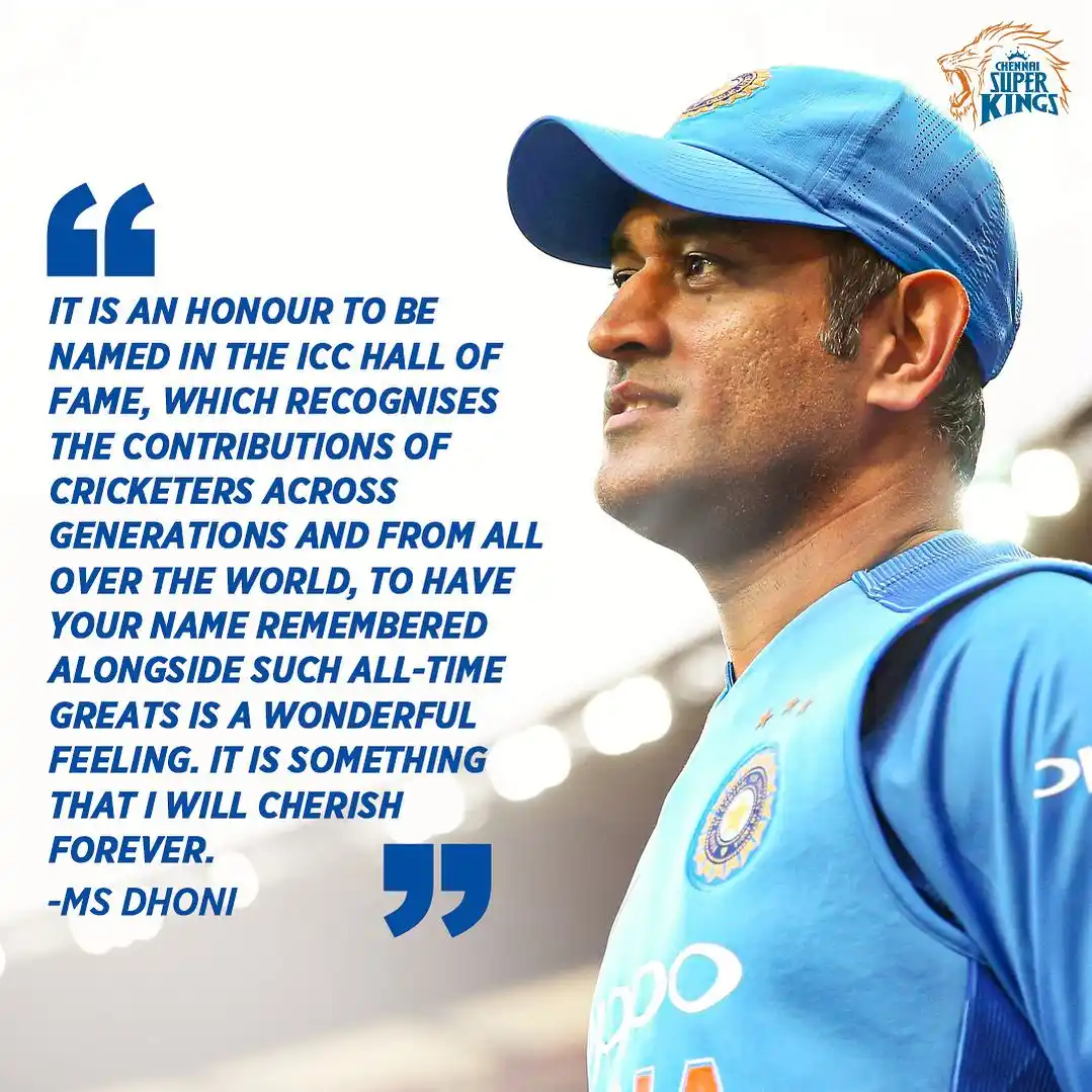 Image from Chennai Super Kings: From Thala to the world! 💛 (via ICC) <a class="text-blue-500 hover:...