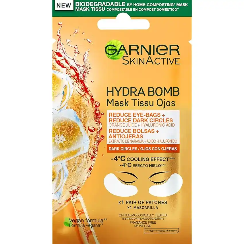 Image from Supermercato Sottocasa: 👀 Garnier Skincare Maschera Occhi Anti Fatica con Succo d'Arancia e A...