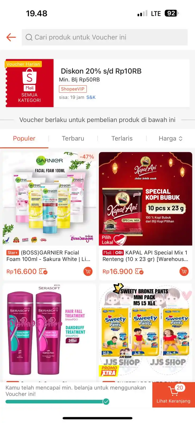 Image from INFO PROMO RACUN SHOPEE CUAN: Gazz cek cek voucher siapa tau dapet diskon nempel 20% 10RB min belanj...