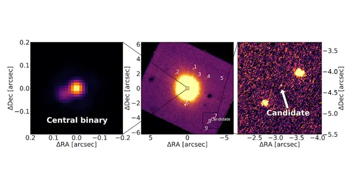 Image from Omni Letters - Brasil: Gigante gasoso é fotografado em pesquisa de exoplanetas. Objeto com a...