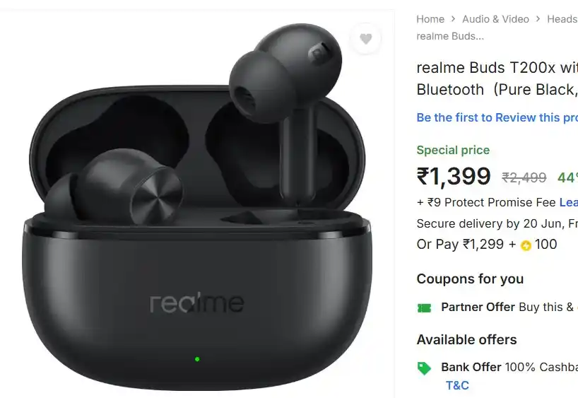 Image from Deals Mega Mart: Grab🔥🔥 realme Buds T200x ✅ Price: ₹ 1,399 ~_2,498_~ htt...