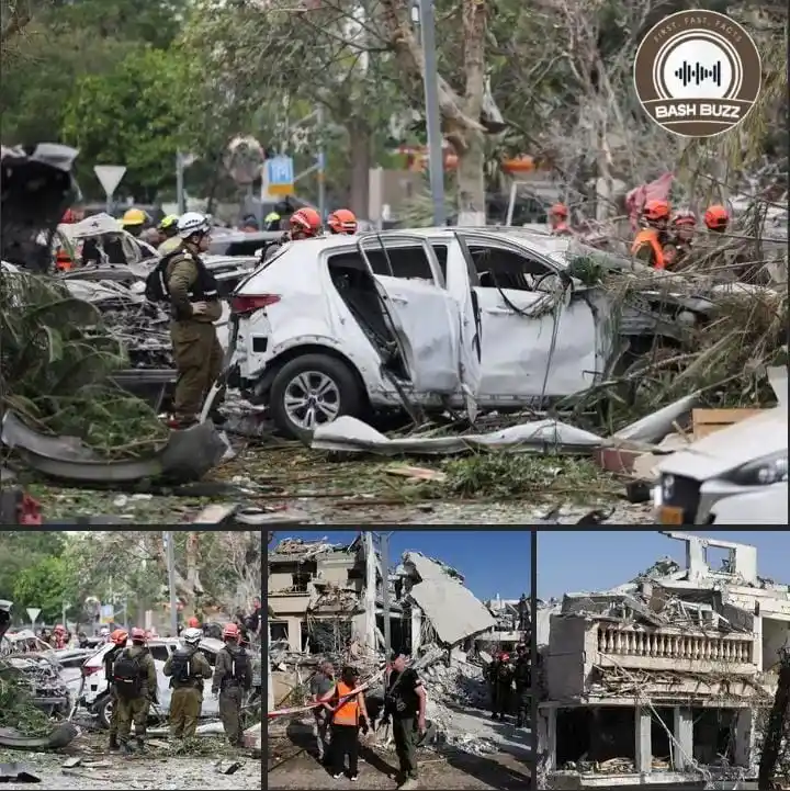 Image from BashBuzz: *IRANIAN RESPONSE* Iran's ballistic missiles & drones have caused expl...