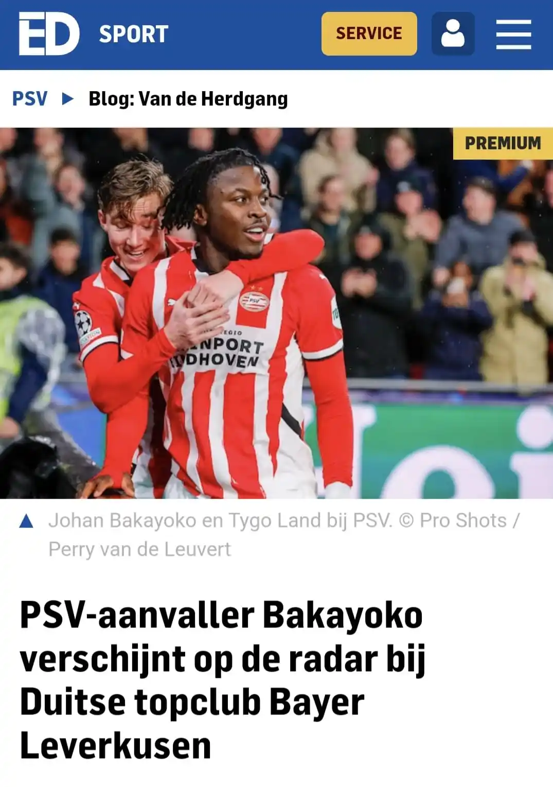Image from Rik Elfrink - PSV - ED: Johan Bakayoko op de radar bij Bayer Leverkusen. Zie: https://www.ed.n...