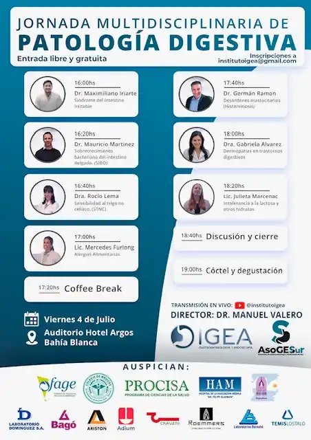 Image from FAGE Federación Argentina de Gastroenterología: 📣 *JORNADA MULTIDISCIPLINARIA DE PATOLOGÍA DIGESTIVA* 🔸 Organizada...