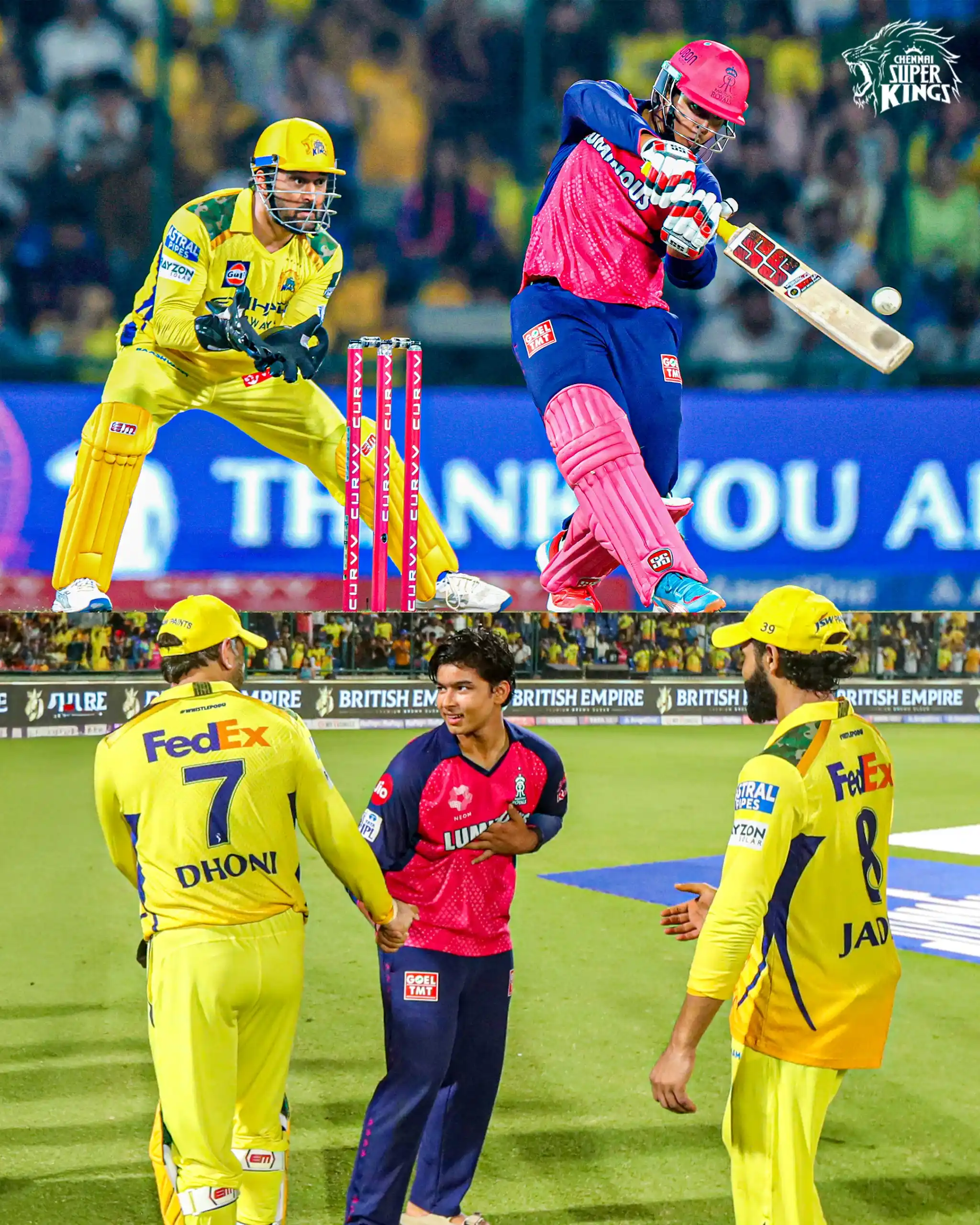 Image from Chennai Super Kings: Just two uncapped players crossing paths! 💛🤝🩷 <a class="text-blue-...