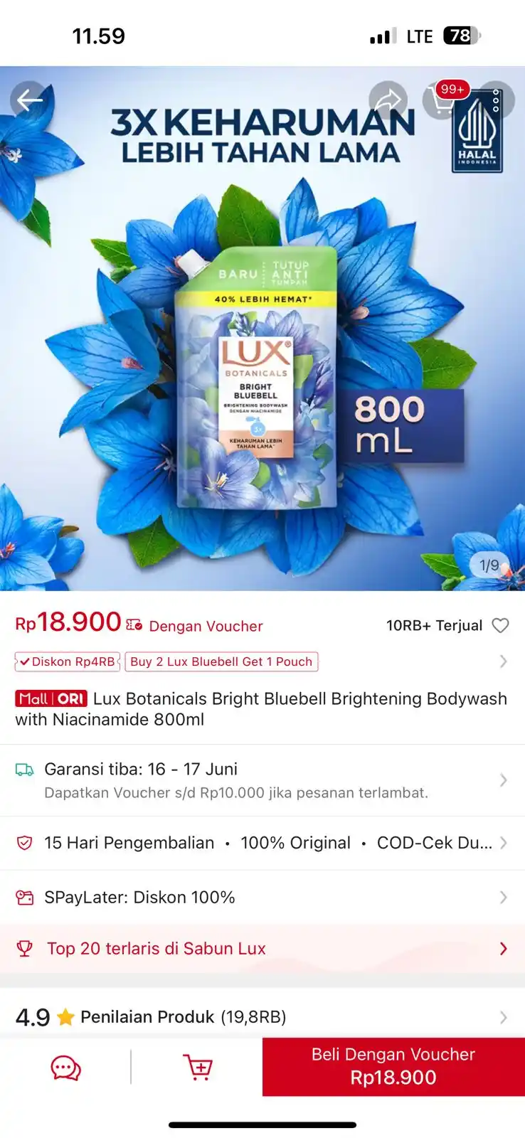 Image from INFO PROMO RACUN SHOPEE CUAN: Kemungkinan Murah menit 59 Lifebuoy batang biru 1. https://s.shopee.c...