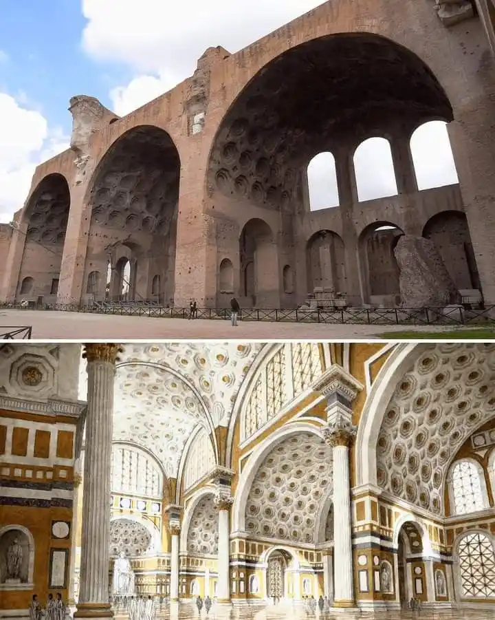 Image from antrophistoria: 🏛️🧱🎨 La Basílica de Majencio, una joya de la arquitectura romana: l...