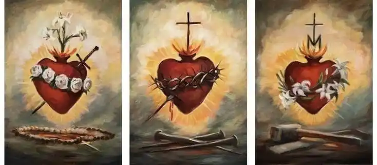 Image from ☧📜 Evangelio 𝐃𝐢𝐚𝐫𝐢𝐨 ✞🕯: *La devoción a los Tres Sagrados Corazones 🫀✨* _El Sagrado Corazón d...