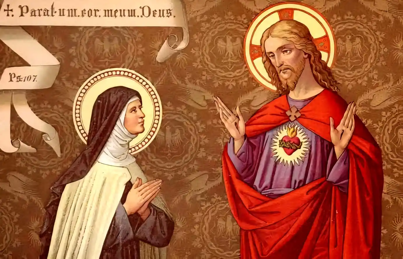 Image from ☧📜 Evangelio 𝐃𝐢𝐚𝐫𝐢𝐨 ✞🕯: ✨ *Las cuatro grandes apariciones del Sagrado Corazón a Santa Margarit...