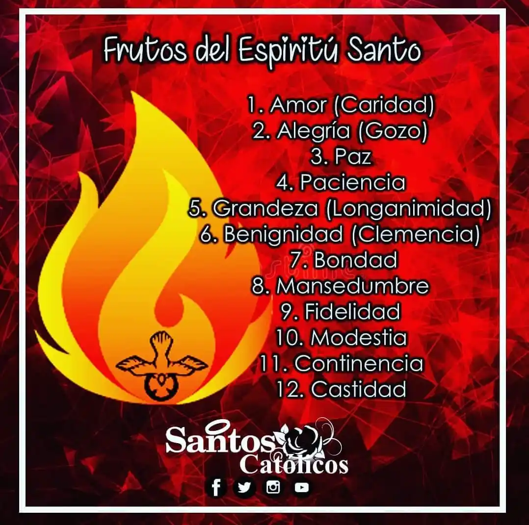 Image from ☧📜 Evangelio 𝐃𝐢𝐚𝐫𝐢𝐨 ✞🕯: *Los frutos del Espíritu Santo* son las cualidades o virtudes que se m...