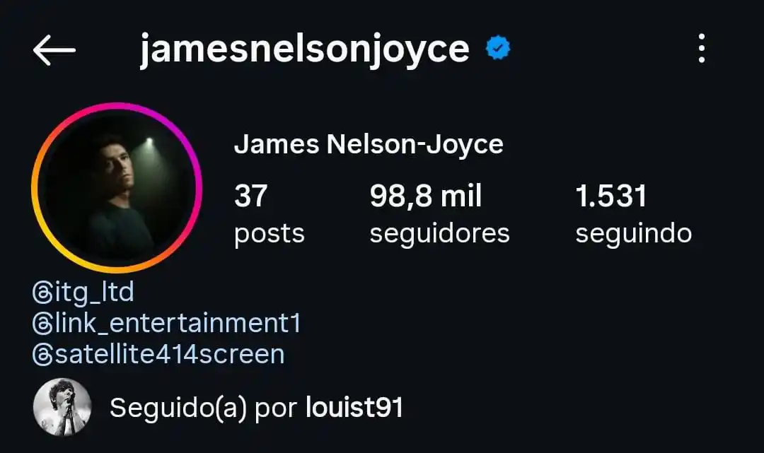 Image from UOL | Universo Louis Tomlinson: 📲 • Louis seguiu James Nelson-Joyce!...