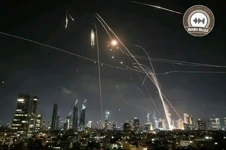 Image from BashBuzz: Middle East on Edge: Iran Launches New Missile Strikes on Israel...