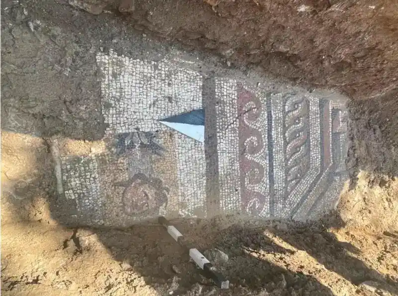 Image from Omni Letters - Brasil: Mosaico romano antigo é descoberto durante obras na Turquia. Um mosai...