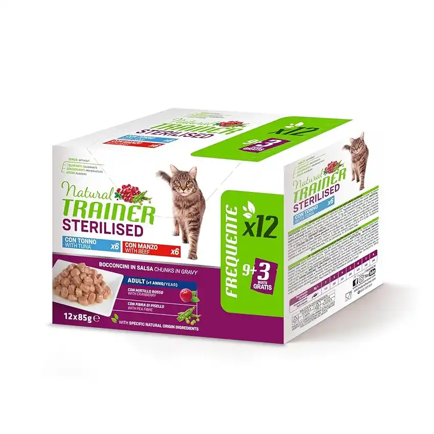 Image from Supermercato Sottocasa: 👀 Natural Trainer Cibo Umido per Gatti Adulti Sterilizzati, Multipack...
