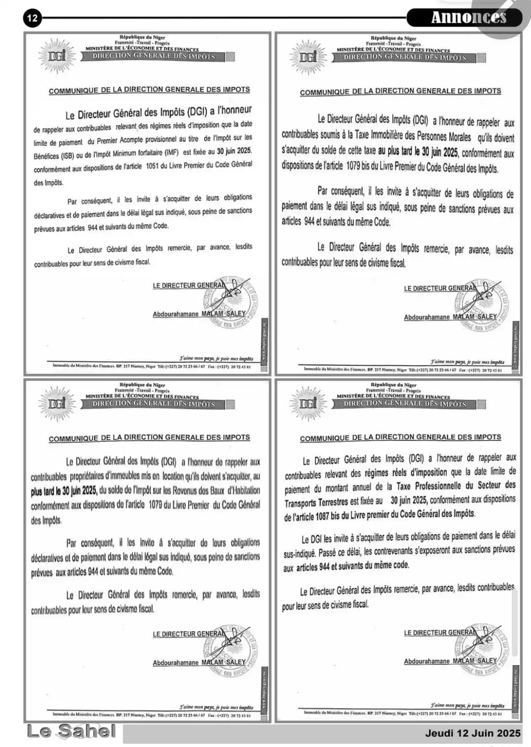 Image from Abdou Pagoui: 🟥▪️Niger : Une pression fiscale extrême révélatrice de la faillite éc...