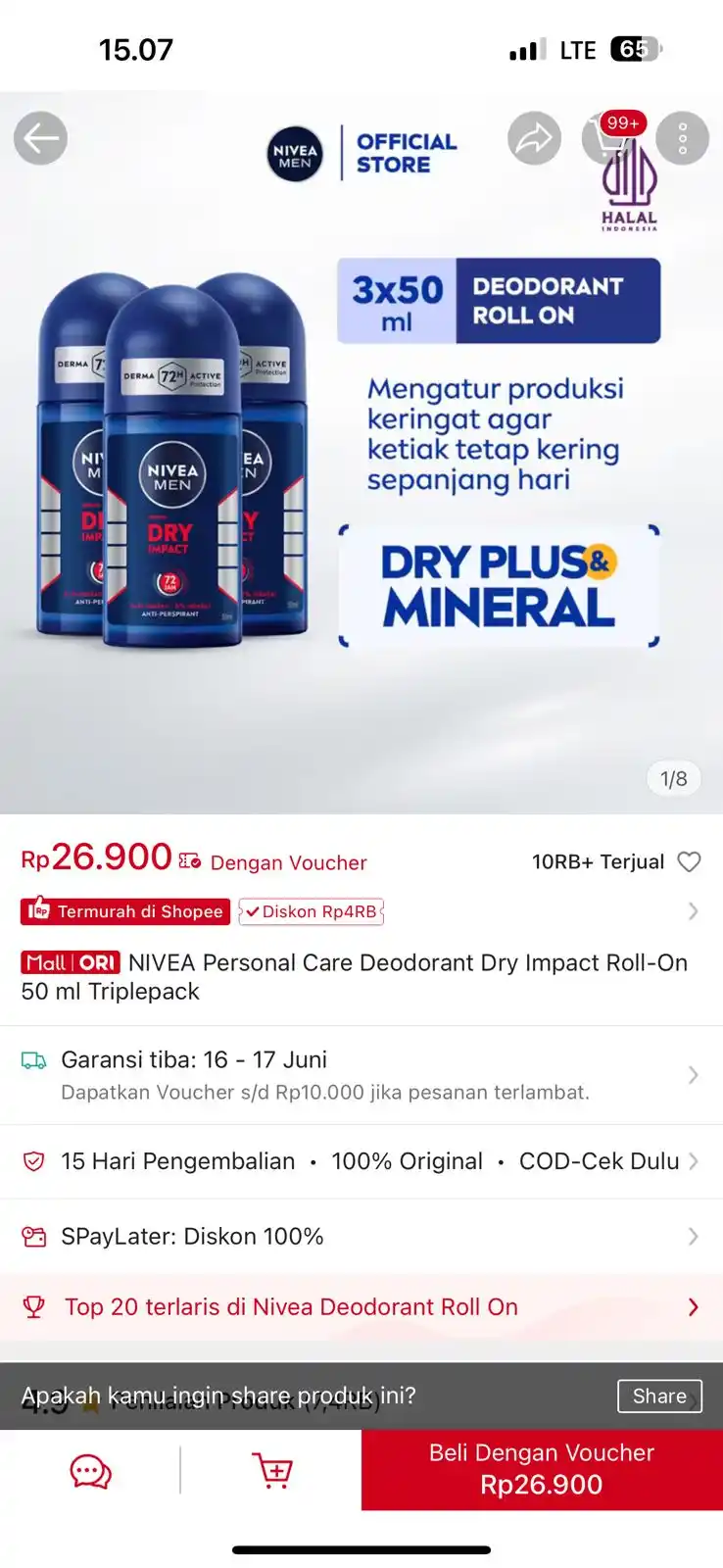 Image from INFO PROMO RACUN SHOPEE CUAN: Nivea men deo dpt 3 https://s.shopee.co.id/20jglTyybJ?share_channel_co...