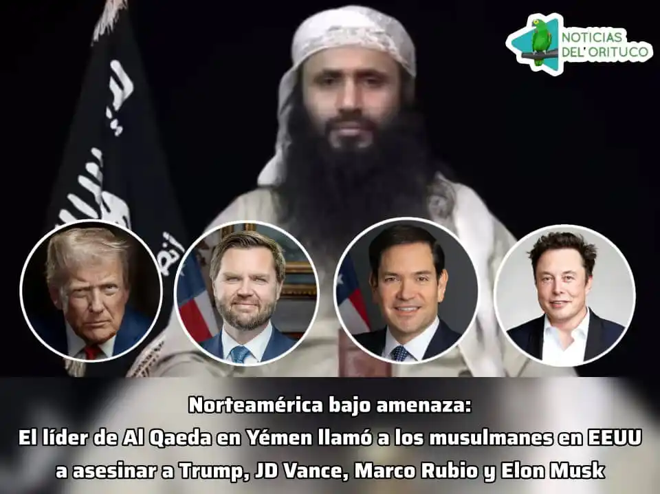 Image from Noticias Del Orituco: Norteamérica bajo amenaza: El líder de Al Qaeda en Yémen llamó a los m...