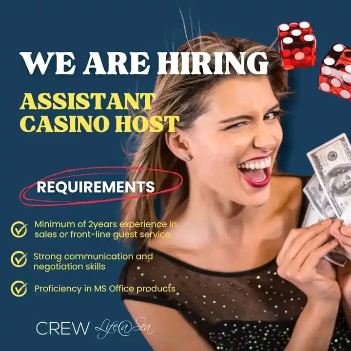 Image from Vacancies Alert: 🎰 Now Hiring: Assistant Casino Host! 🌟 Are you a people-person with...
