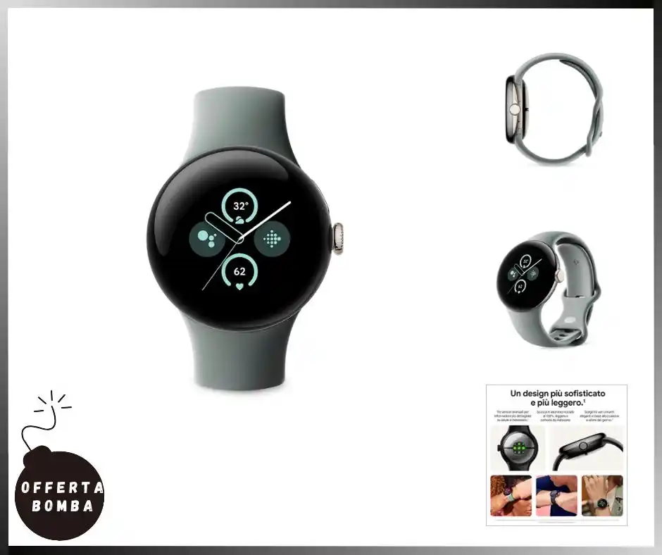 Image from Le Offerte di Joy: ‼️ 𝗢𝗖𝗖𝗛𝗜𝗢 𝗔𝗟 𝗣𝗥𝗘𝗭𝗭𝗢 ‼️ 🟢 *Google Pixel Watch 2 da Fitb...
