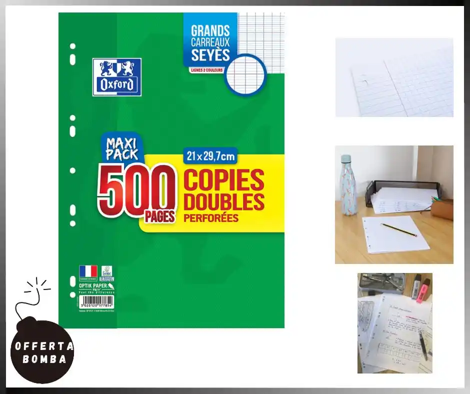 Image from Le Offerte di Joy: ‼️ 𝗢𝗖𝗖𝗛𝗜𝗢 𝗔𝗟 𝗣𝗥𝗘𝗭𝗭𝗢 ‼️ 🟢 *OXFORD Copie Doppie Grandi P...