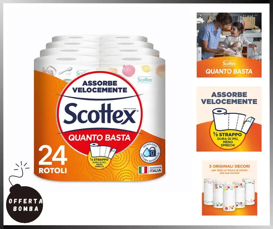 Image from Le Offerte di Joy: โผ๏ธ ๐ข๐๐๐๐๐ข ๐๐ ๐ฃ๐ฅ๐๐ญ๐ญ๐ข โผ๏ธ ๐ข *Scottex Quanto Basta, Carta ...