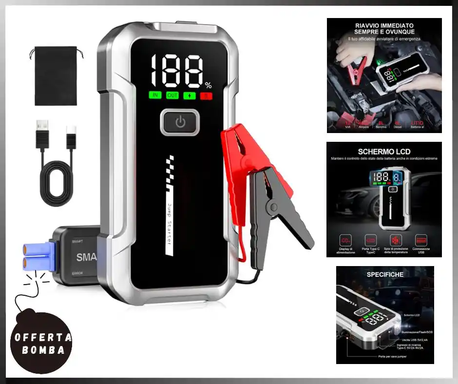 Image from Le Offerte di Joy: ‼️ 𝗢𝗖𝗖𝗛𝗜𝗢 𝗔𝗟 𝗣𝗥𝗘𝗭𝗭𝗢 ‼️ 🟢 *YDBAO Avviatore Batteria Aut...