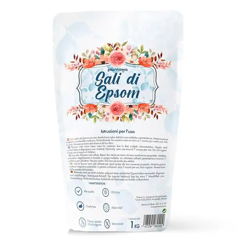 Image from Supermercato Sottocasa: 👀 PLANTAWA - Sali di Epsom 1KG | Solfato di Magnesio Puro, Aromaterap...