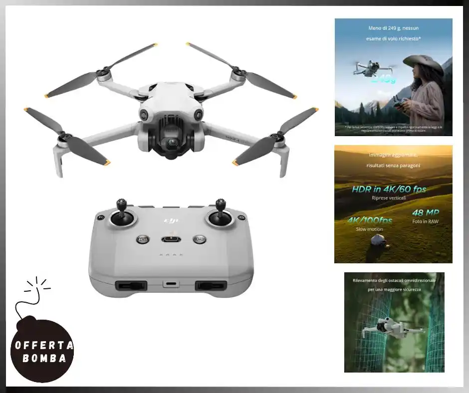 Image from Le Offerte di Joy: ‼️ 𝗣𝗥𝗘𝗭𝗭𝗢 𝗔𝗦𝗦𝗨𝗥𝗗𝗢‼️ 🟢 *DJI Mini 4 Pro (con DJI RC-N2)* ...