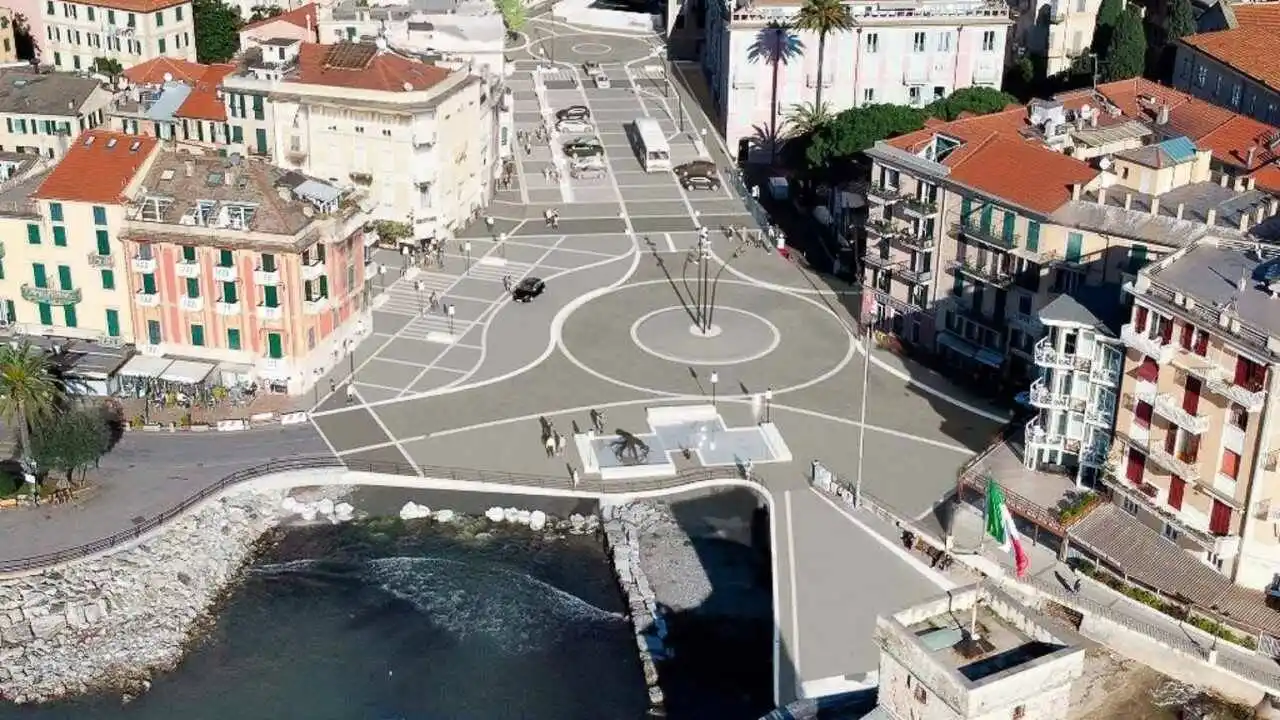 Image from Levante News: *Rapallo: completamento della pavimentazione, chiusura temporanea di v...