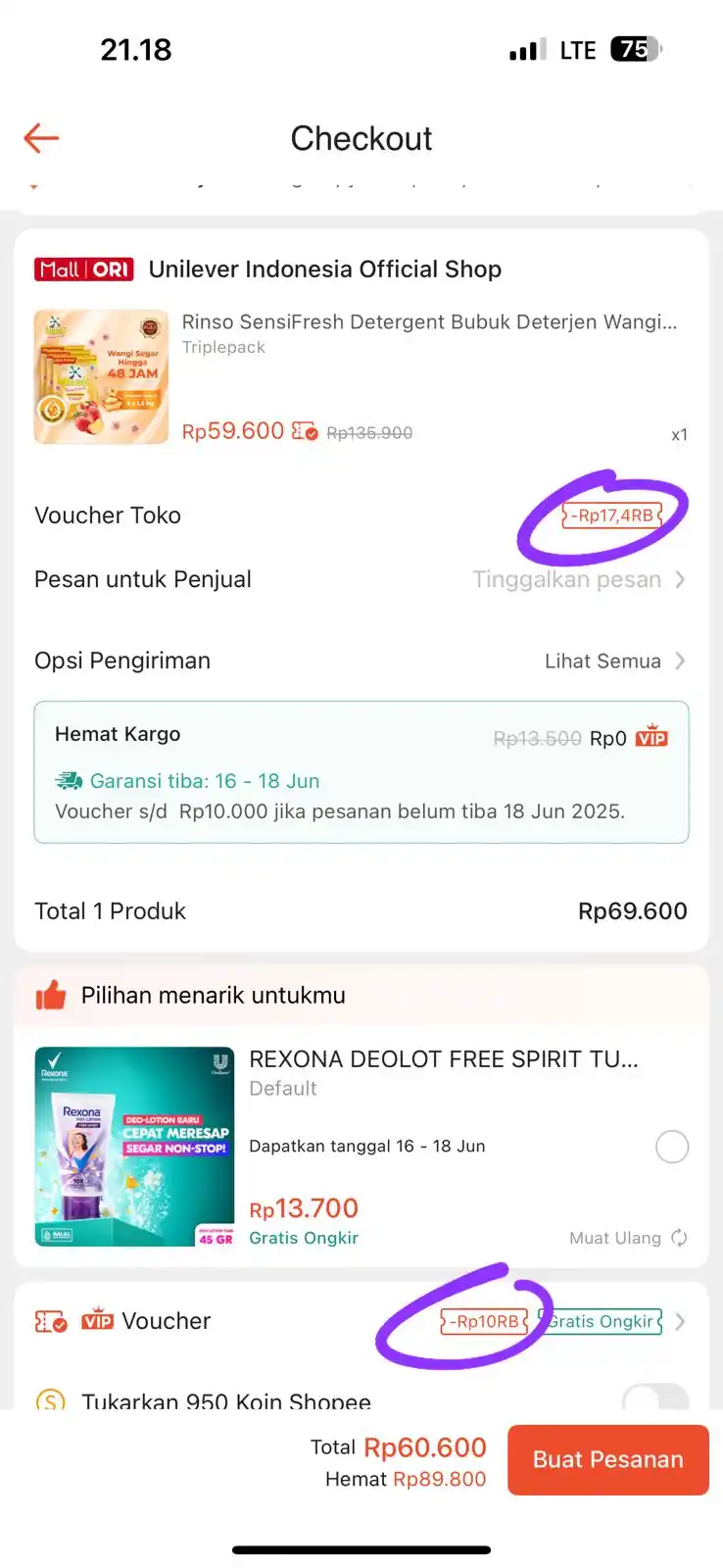Image from INFO PROMO RACUN SHOPEE CUAN: Rinso 1.5KG jadi 20rb/pc pake diskon toko 20% khusus vip dan diskon 20...